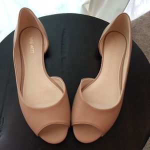 Nine West Nude Peep Toe Flats